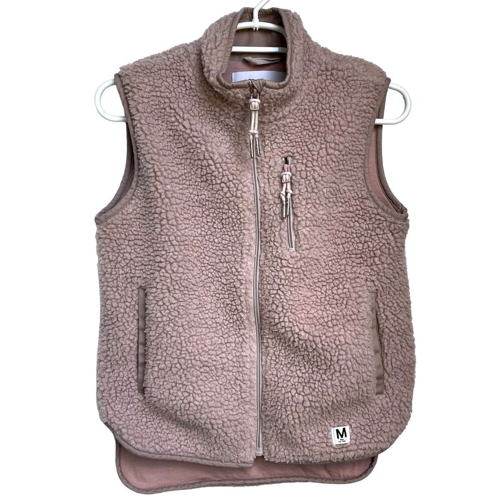 Kids MOLO Pink Teddy Faux Shearling Coat Full Zip Lined‎ Vest sz Large (12Y-14Y)